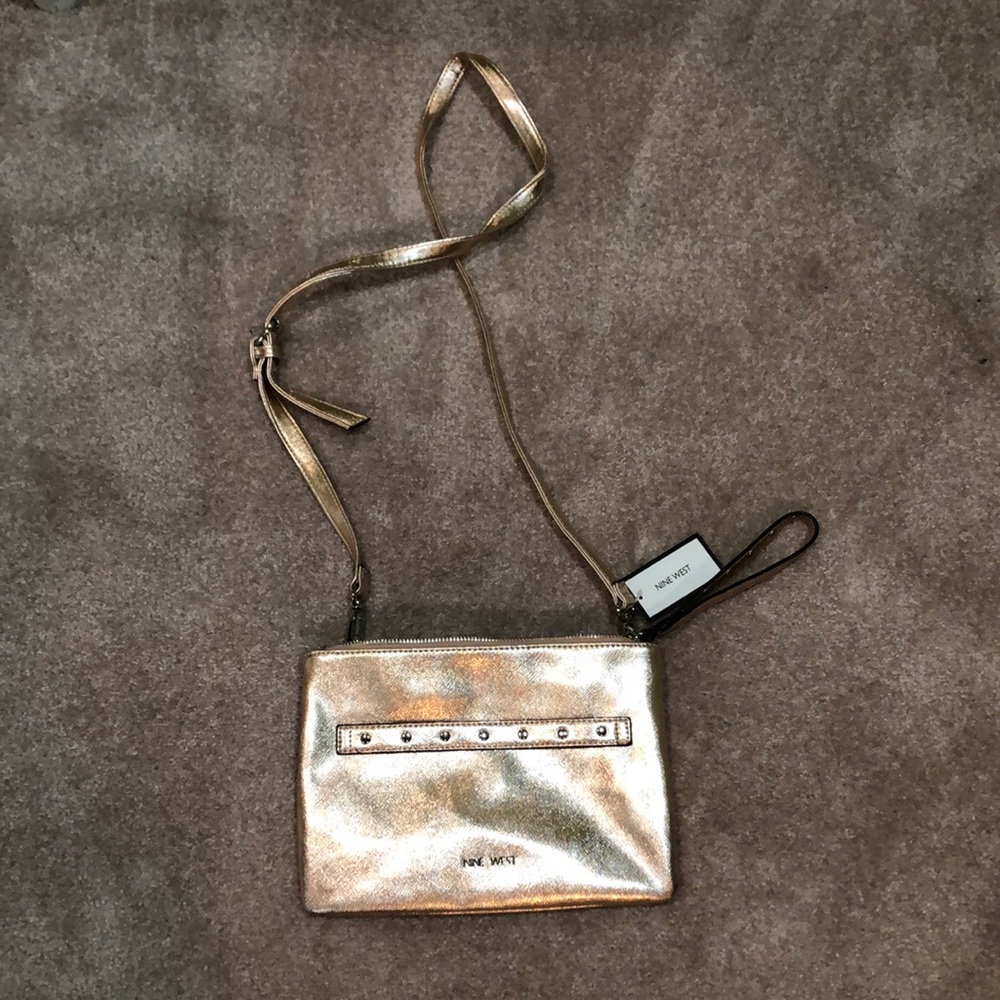 NWT- Nine West crossbody clutch/purse rose gold